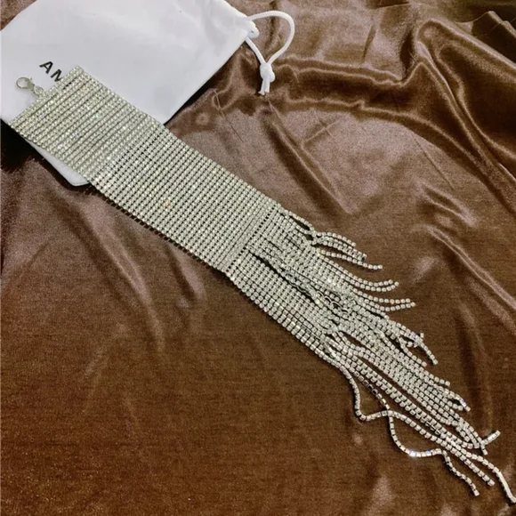 🎀 Sparkling Tassel Rhinestone Bracelet - Picture 6 of 7